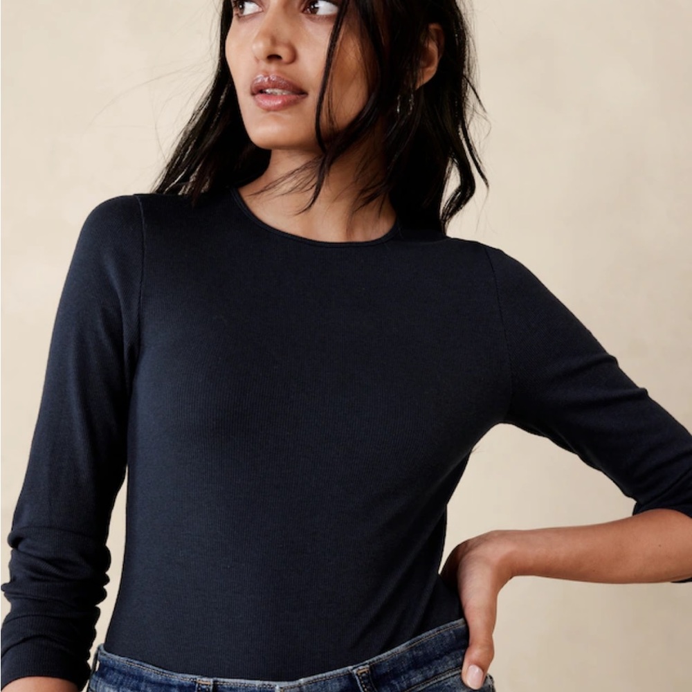 Banana Republic Ribbed Crew Neck Long Sleeve Size Medium